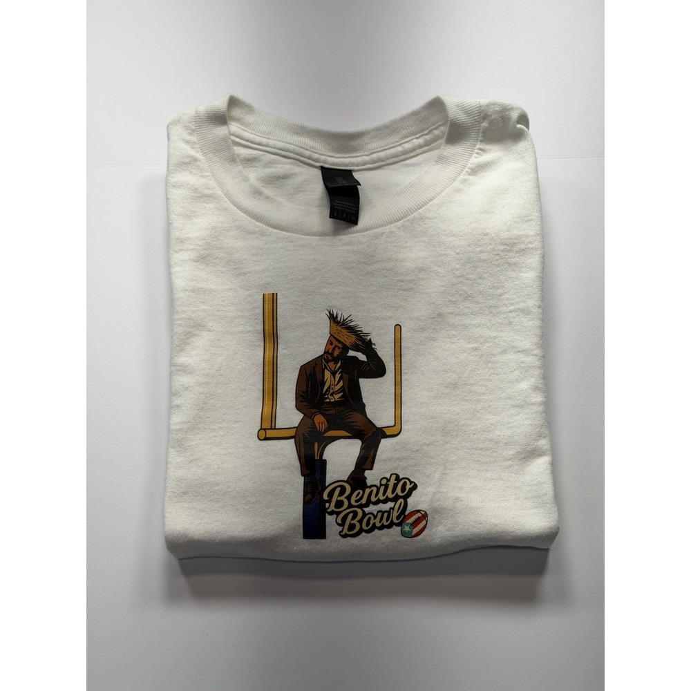 Gildan Benito Bowl Football T Shirt White Mens Small Graphic Tee